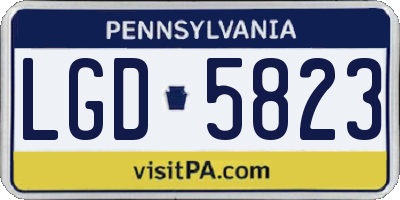 PA license plate LGD5823