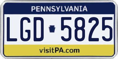 PA license plate LGD5825