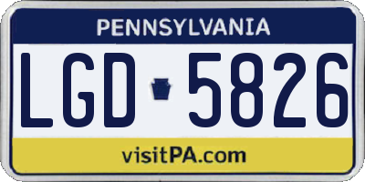 PA license plate LGD5826