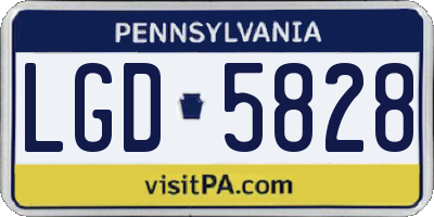PA license plate LGD5828