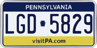PA license plate LGD5829