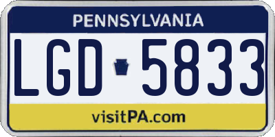 PA license plate LGD5833