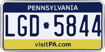 PA license plate LGD5844