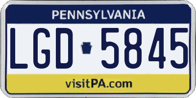 PA license plate LGD5845