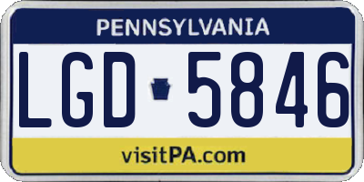 PA license plate LGD5846