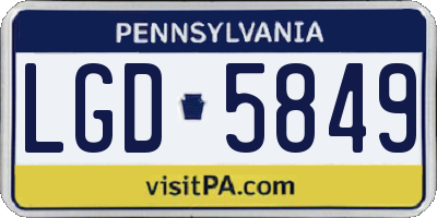 PA license plate LGD5849