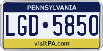PA license plate LGD5850