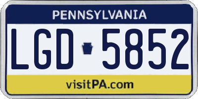 PA license plate LGD5852