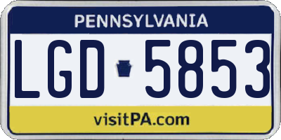 PA license plate LGD5853