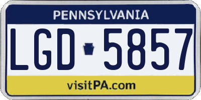 PA license plate LGD5857