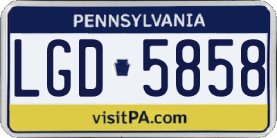 PA license plate LGD5858