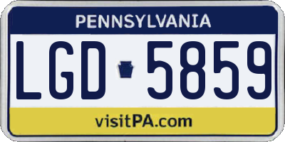 PA license plate LGD5859