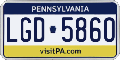 PA license plate LGD5860