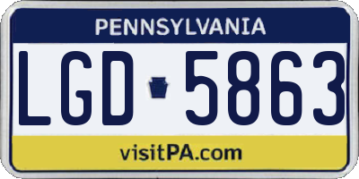 PA license plate LGD5863