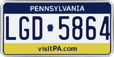 PA license plate LGD5864