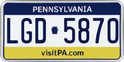 PA license plate LGD5870