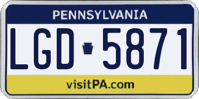 PA license plate LGD5871