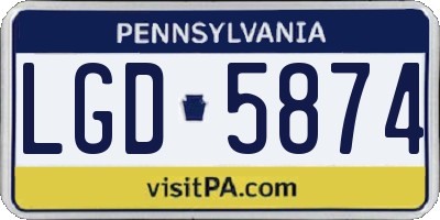 PA license plate LGD5874