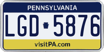 PA license plate LGD5876