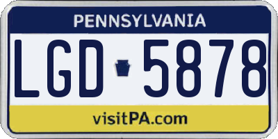 PA license plate LGD5878