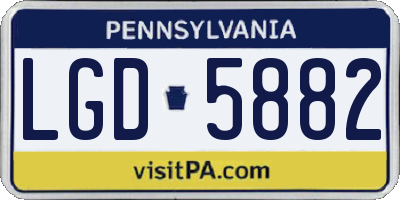 PA license plate LGD5882