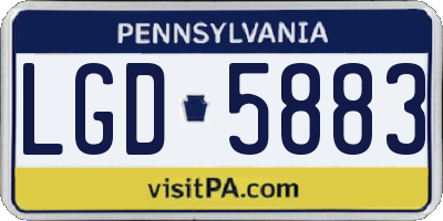 PA license plate LGD5883