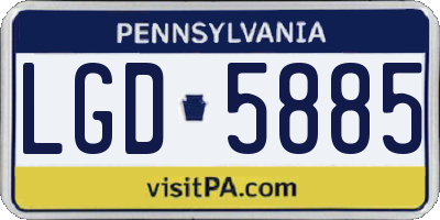 PA license plate LGD5885