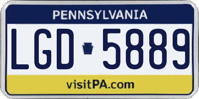 PA license plate LGD5889