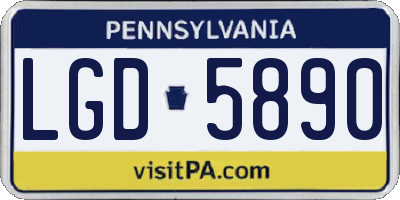 PA license plate LGD5890