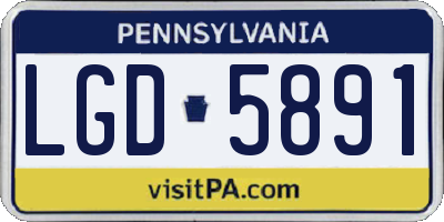 PA license plate LGD5891