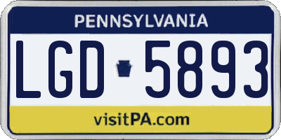 PA license plate LGD5893