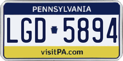 PA license plate LGD5894
