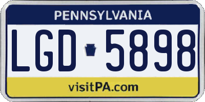 PA license plate LGD5898