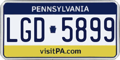 PA license plate LGD5899