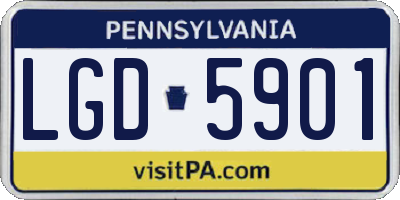 PA license plate LGD5901