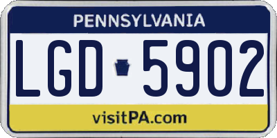PA license plate LGD5902