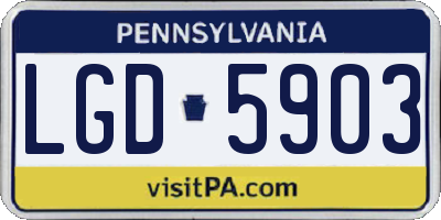 PA license plate LGD5903