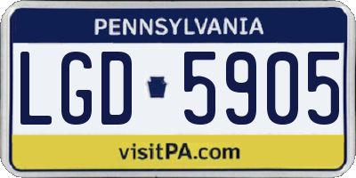 PA license plate LGD5905