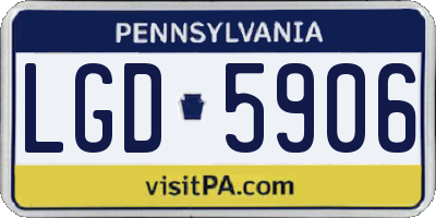 PA license plate LGD5906