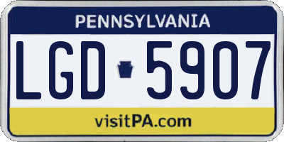 PA license plate LGD5907