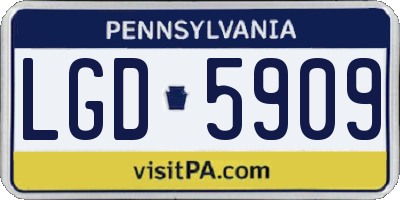 PA license plate LGD5909