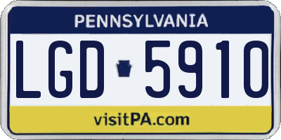 PA license plate LGD5910