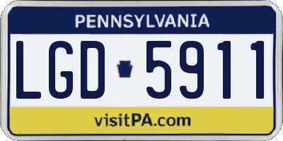 PA license plate LGD5911