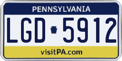 PA license plate LGD5912