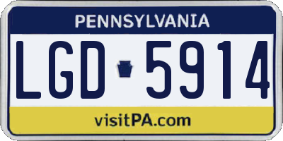 PA license plate LGD5914