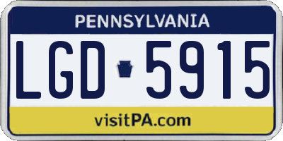 PA license plate LGD5915