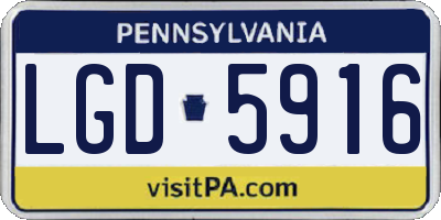 PA license plate LGD5916