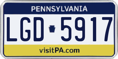 PA license plate LGD5917