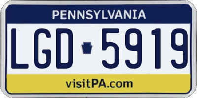 PA license plate LGD5919