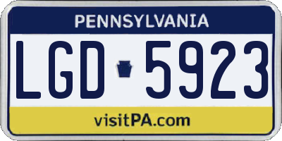 PA license plate LGD5923